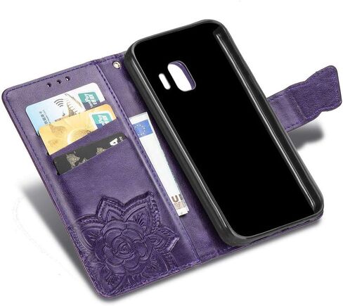 حقيبة محفظة XYX لـ Galaxy J2 Core ، [3D Butterfly Flower] PU Leather Folio Case مع غطاء واقي إغلاق مغناطيسي لـ Samsung Galaxy J2 Core/J2 Dash/J2 Pure/J2 2019 (الأزرق) in Kuwait