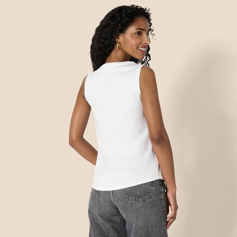 Amazon Essentials Women's Regular-Fit 100% Cotton Sleeveless Tank Top in Saudi Arabia