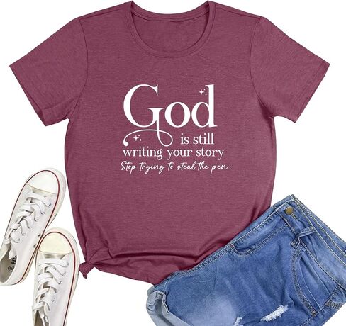 Women God is Still Tee Cute Graphic T Shirts in Kuwait