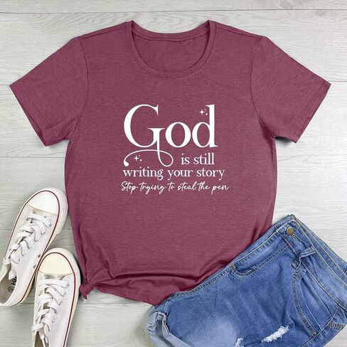 Women God is Still Tee Cute Graphic T Shirts in Kuwait