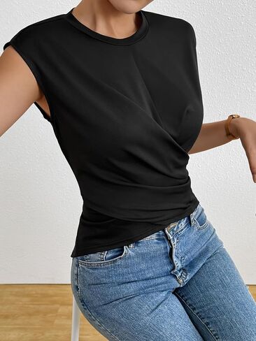 Verdusa Women's Tie Back Cinched Waist Wrap Top Sleeveless Going Out Workout Cute Corset Tops in Saudi Arabia