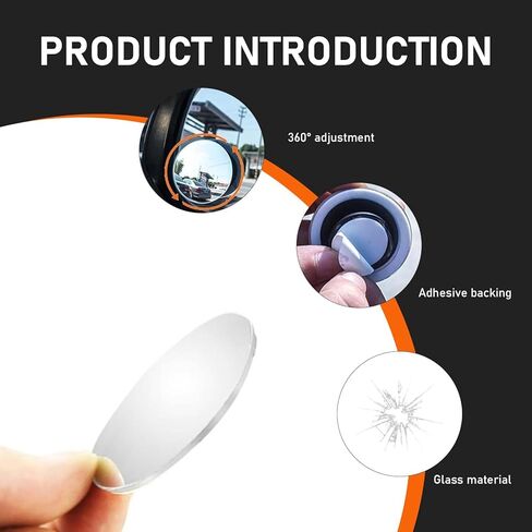 2pcs مرآة البقعة العمياء ، جولة HD Glass Leachless View View Leach Leach مع ملحقات خارجية 360 درجة قابلة للتعديل لعصا السيارات سيارات وشاحنات in Kuwait