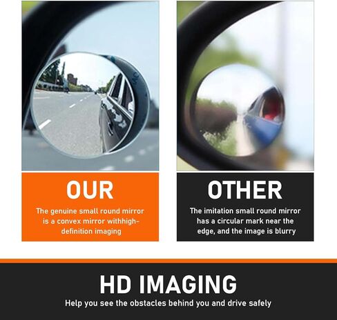 2pcs مرآة البقعة العمياء ، جولة HD Glass Leachless View View Leach Leach مع ملحقات خارجية 360 درجة قابلة للتعديل لعصا السيارات سيارات وشاحنات in Kuwait