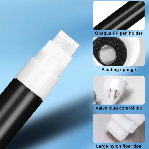 Refillable Touch-up Paint Markers 2Pcs/Pack 8mm, Opaque, Broad tips, Empty Markers for Acrylic, Paint, Glue, Liquid Ink – Perfect for Car Touch-Up, Furniture Repair, And Graffiti Art DIY in Saudi Arabia