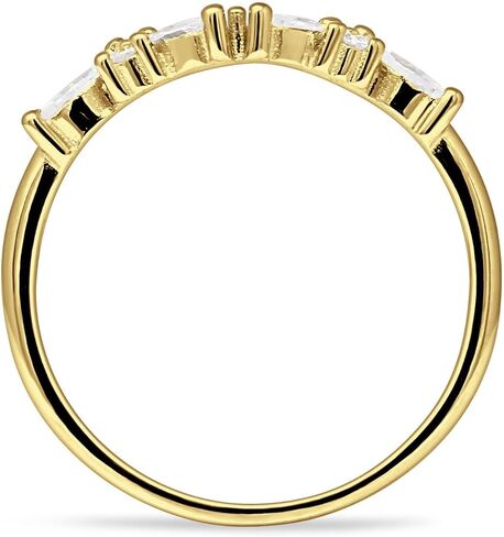 OMRANII 5mm Art Deco Vintage Designer Curved Contour Marquise & Round Cubic Zirconia Wedding Band Solid 925 Sterling Silver in Saudi Arabia