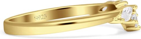 OMRANII 5mm Art Deco Vintage Designer Curved Contour Marquise & Round Cubic Zirconia Wedding Band Solid 925 Sterling Silver in Saudi Arabia