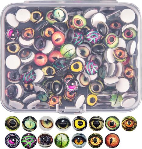 100 pcs Dragon Eyes for Crafts Glass Cabochon Snake Eyes 6mm Doll Eyes Half Round DIY Jewelry Making in Kuwait