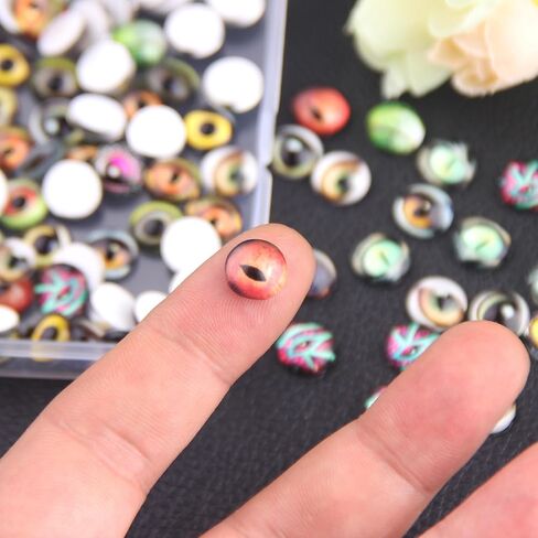 100 pcs Dragon Eyes for Crafts Glass Cabochon Snake Eyes 6mm Doll Eyes Half Round DIY Jewelry Making in Kuwait