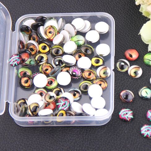 100 pcs Dragon Eyes for Crafts Glass Cabochon Snake Eyes 6mm Doll Eyes Half Round DIY Jewelry Making in Kuwait