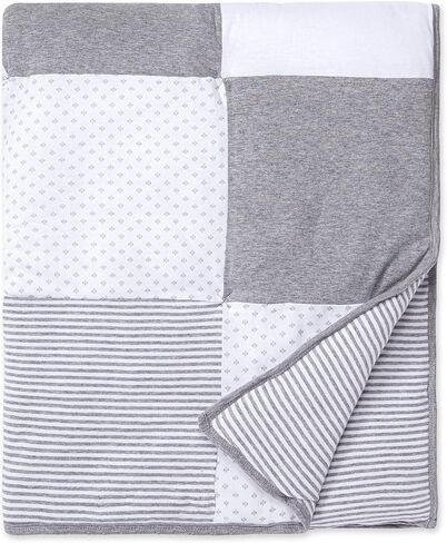 Burt's Bees Baby Reversible Blanket, Nursery, Stroller & Tummy-Time Organic Jersey Cotton Quilted Infant & Toddler Bedding in Saudi Arabia