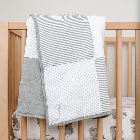 Burt's Bees Baby Reversible Blanket, Nursery, Stroller & Tummy-Time Organic Jersey Cotton Quilted Infant & Toddler Bedding in Saudi Arabia