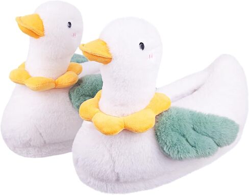 ARELUX Animal Slippers Cotton Adult Unisex, Cute Novelty Duck Pig Cat Plush House Shoes with Non-Slip Sole, Warm Fuzzy Lining for Indoor Outdoor Cosplay Party Gift in Saudi Arabia