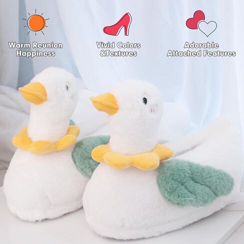 ARELUX Animal Slippers Cotton Adult Unisex, Cute Novelty Duck Pig Cat Plush House Shoes with Non-Slip Sole, Warm Fuzzy Lining for Indoor Outdoor Cosplay Party Gift in Saudi Arabia