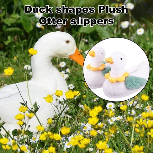 ARELUX Animal Slippers Cotton Adult Unisex, Cute Novelty Duck Pig Cat Plush House Shoes with Non-Slip Sole, Warm Fuzzy Lining for Indoor Outdoor Cosplay Party Gift in Saudi Arabia