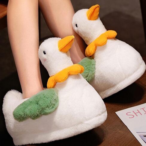 ARELUX Animal Slippers Cotton Adult Unisex, Cute Novelty Duck Pig Cat Plush House Shoes with Non-Slip Sole, Warm Fuzzy Lining for Indoor Outdoor Cosplay Party Gift in Saudi Arabia