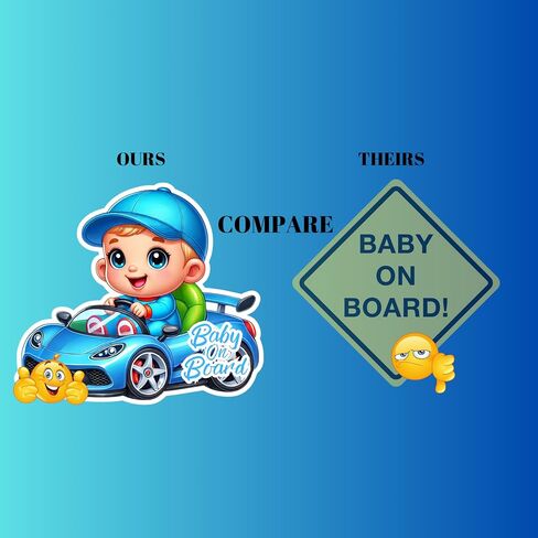 Premium Baby On Board Signs, Car Essentials - Baby On Board Sticker - 1 Pack, 7" by 7" - Cute - Cartoon Safety Signs - Non Magnet - Durable Strong Adhesive (Pink Sports Car) in Saudi Arabia