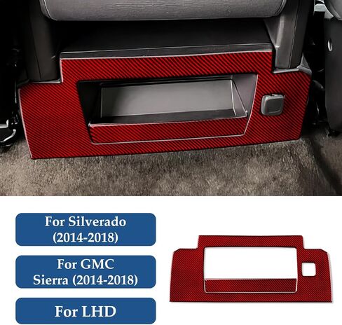 Car Carbon Carbon Secal Recal Box Box Cover Cover Interior Trim to Chevrolet Silverado/GMC Sierra 1500 2500HD 3500HD 2014-2018 Accessories （Red） in Kuwait