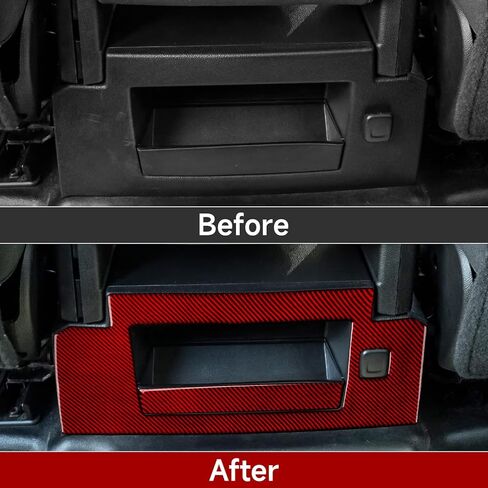 Car Carbon Carbon Secal Recal Box Box Cover Cover Interior Trim to Chevrolet Silverado/GMC Sierra 1500 2500HD 3500HD 2014-2018 Accessories （Red） in Kuwait