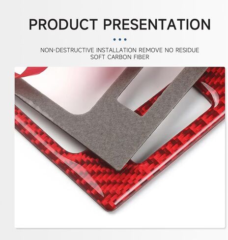 Car Carbon Carbon Secal Recal Box Box Cover Cover Interior Trim to Chevrolet Silverado/GMC Sierra 1500 2500HD 3500HD 2014-2018 Accessories （Red） in Kuwait