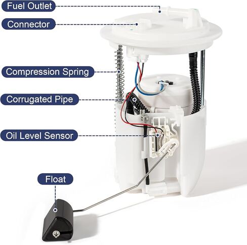Electric Fuel Pump Module Assembly Compatible with 2011-2014 Chrysler 200 2007-2010 Sebring 2008-2014 Dodge Avenger L4 2.4L V6 2.7L 3.5L Gas Replace E7210M VANBOL0137 with Sending Unit O-ring in Saudi Arabia