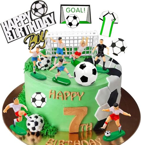 Sports Cake Toppers - 37 Pcs Cake Decorations for Football, Soccer, Basketball, Baseball, Golf, Tennis - Party Picks for Boys, Men - Themed Supplies in Saudi Arabia