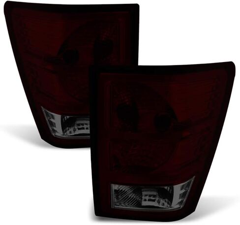 Acanii - لـ BLK Tinted 2007-2010 Jeep Grand Cherokee Tail Lights مصابيح الفرامل in Saudi Arabia