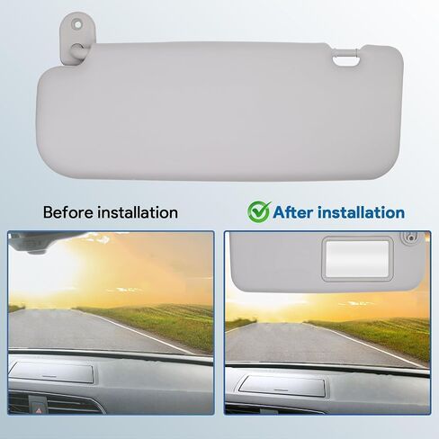 85210-1R000 Driver Side Sun Visor Fits for Hyundai Accent 1E 2011 2012 2013 2014 2015 Replaces 85210-1R000 Front Left Sun Protection Shade Gray in Saudi Arabia