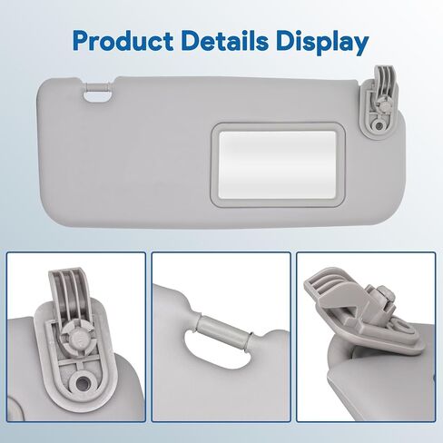 85210-1R000 Driver Side Sun Visor Fits for Hyundai Accent 1E 2011 2012 2013 2014 2015 Replaces 85210-1R000 Front Left Sun Protection Shade Gray in Saudi Arabia