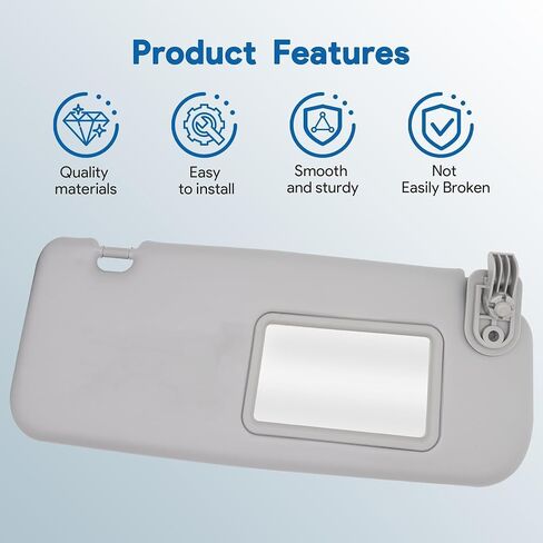 85210-1R000 Driver Side Sun Visor Fits for Hyundai Accent 1E 2011 2012 2013 2014 2015 Replaces 85210-1R000 Front Left Sun Protection Shade Gray in Saudi Arabia