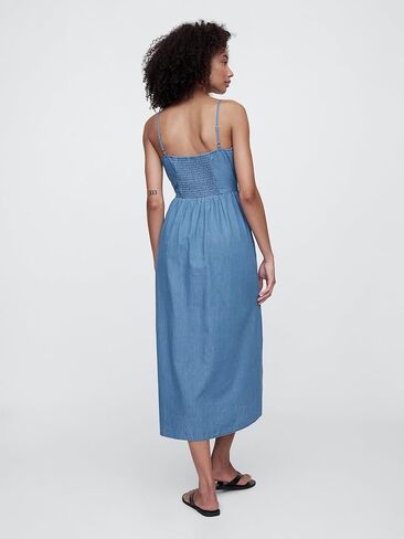 GAP Women's Dipped Waist Denim Midi Dress in Saudi Arabia