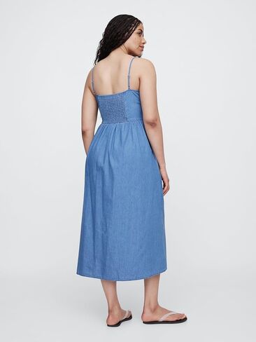 GAP Women's Dipped Waist Denim Midi Dress in Saudi Arabia
