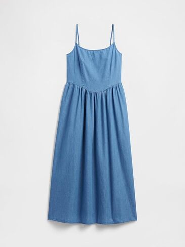 GAP Women's Dipped Waist Denim Midi Dress in Saudi Arabia
