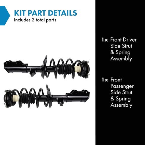 TRQ Front Strut & Coil Spring Assembly Set Driver & Passenger Sides Compatible with 17-19 Cadillac XT5 17-21 GMC Acadia in Saudi Arabia
