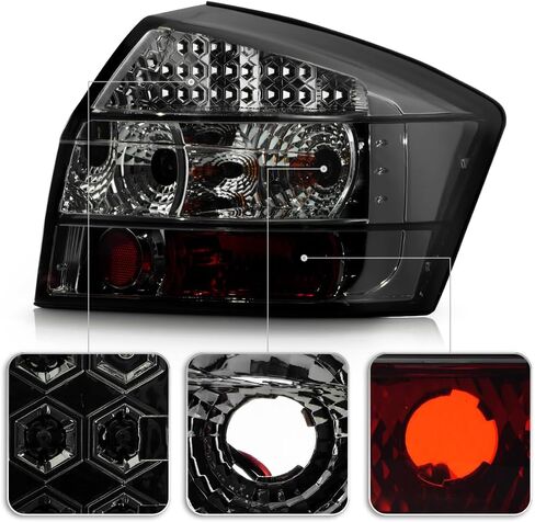 ACANII - For 2002 2003 2004 2005 Audi A4 S4 4-Door Sedan [Smoked Lens] LED Tail Lights Brake Lamps Pair Set Left+Right in Saudi Arabia