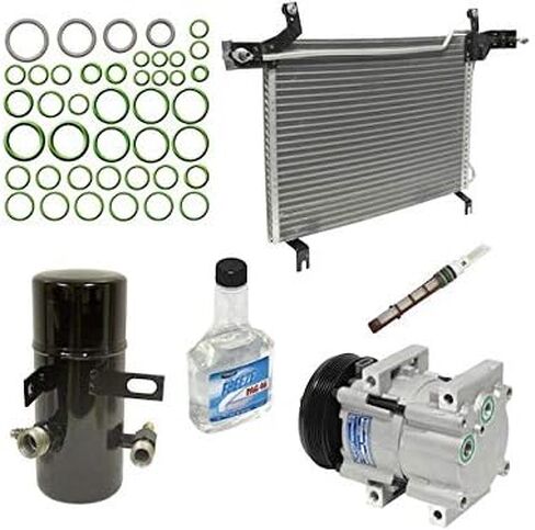 A/C Compressor Kit with Condenser - Compatible with 1994-1996 Ford F-150 V8 (with Factory Installed A/C, with Red Fixed Orifice) in Saudi Arabia