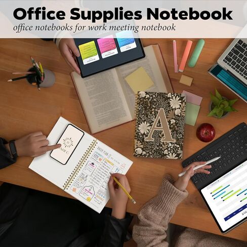 Vintage Boho Floral Personalized Notebook Initial Letter K Notebook Journal for Women,Monogram Notebooks,Monogrammed Gifts for Women,Boho Office Supplies,Floral Notebook 5.5x8.3 in Kuwait