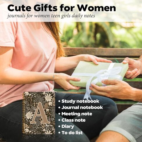 Vintage Boho Floral Personalized Notebook Initial Letter K Notebook Journal for Women,Monogram Notebooks,Monogrammed Gifts for Women,Boho Office Supplies,Floral Notebook 5.5x8.3 in Kuwait