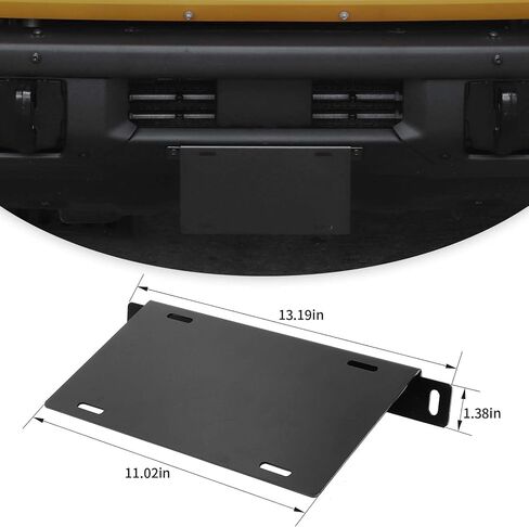 Jimen for Bronco License Plate Holder, Front License Plate Frame Mount Bracket Compatible with Ford Bronco 2021-2023 in Saudi Arabia