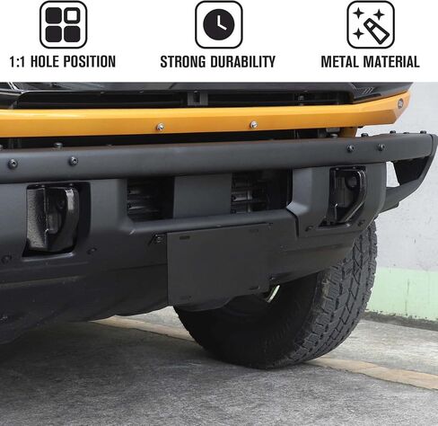 Jimen for Bronco License Plate Holder, Front License Plate Frame Mount Bracket Compatible with Ford Bronco 2021-2023 in Saudi Arabia