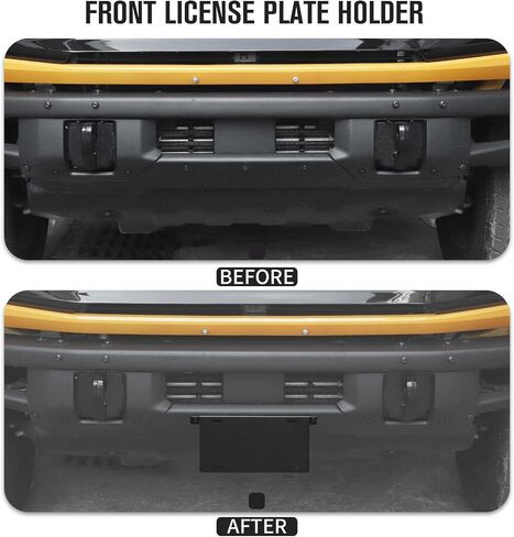 Jimen for Bronco License Plate Holder, Front License Plate Frame Mount Bracket Compatible with Ford Bronco 2021-2023 in Saudi Arabia
