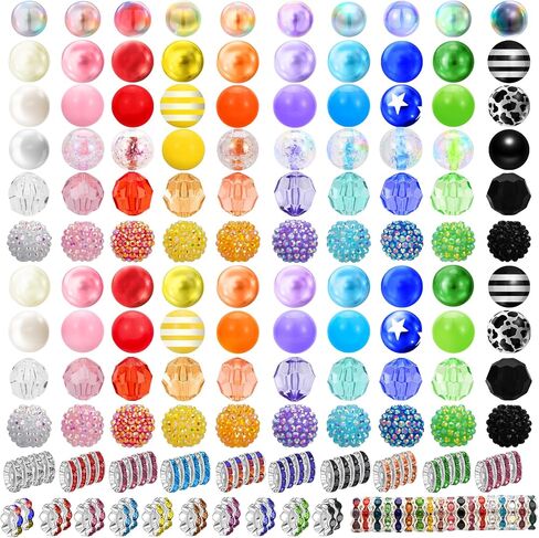 280 Pcs Beads for Pens, Bubblegum Beads Mixed Crystal Resin, Bead for Beadable Pen, Perfect for Pen Decorations, Keychains, Bracelets, and Jewelry Making in Saudi Arabia