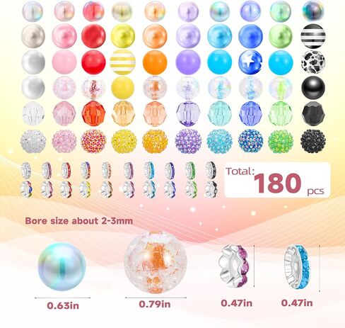 280 Pcs Beads for Pens, Bubblegum Beads Mixed Crystal Resin, Bead for Beadable Pen, Perfect for Pen Decorations, Keychains, Bracelets, and Jewelry Making in Saudi Arabia