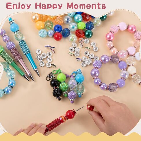 280 Pcs Beads for Pens, Bubblegum Beads Mixed Crystal Resin, Bead for Beadable Pen, Perfect for Pen Decorations, Keychains, Bracelets, and Jewelry Making in Saudi Arabia