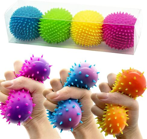 Stress Ball Toys Color Changing - Sensory Squeeze Toys Squishy Balls for Teens Kids and Adults Stress Relief Balls for Easter Stocking Party Bundle - 4 Pack(Green/Yellow/Blue/Pink) in Saudi Arabia