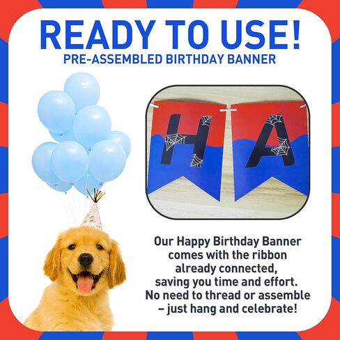 Paw Birthday Decorations 3 Pack -Paw Party Supplies - 3.3x6.6ft Blue & Orange Tinsel Foil Fringe Backdrop with Pre-Strung Banner, Streamers Paw Theme Party Supplies for Kids in Saudi Arabia