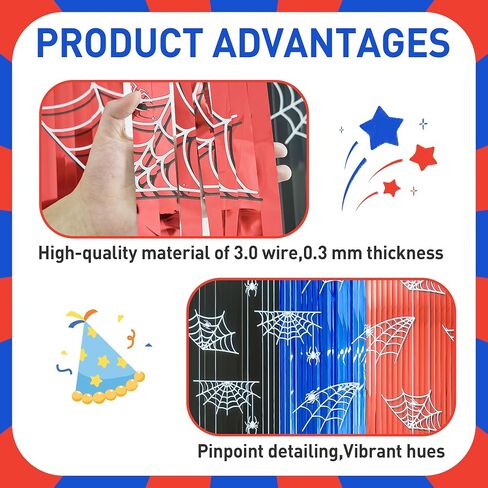 Paw Birthday Decorations 3 Pack -Paw Party Supplies - 3.3x6.6ft Blue & Orange Tinsel Foil Fringe Backdrop with Pre-Strung Banner, Streamers Paw Theme Party Supplies for Kids in Saudi Arabia