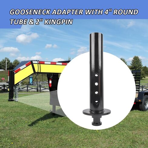 عجلات خامسة إلى محول محول Gooseneck للمعسكر ، والمقطورات ، والجرارات ، وشبه ، مع 4 "أنبوب مستدير و 2" kingpin ، وسعة تحميل 30،000 رطل ، والارتفاع القابل للتعديل in Saudi Arabia