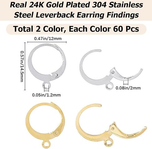1 مربع 200pcs مستديرة السلك خطاف السنانير الذهب استنتج القرط النتائج السائبة الفضة ليفر الظهر huggie الفرنسية حقيقية 24K الذهب مطلي بالفولا in Saudi Arabia