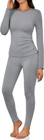 Lillusory Womens Long Johns الحرارية الحرارية الصواف الداخلية المبطنة بطماقات دافئة بيجاما وضع قمصان الملابس الشتوية 2025 in Kuwait