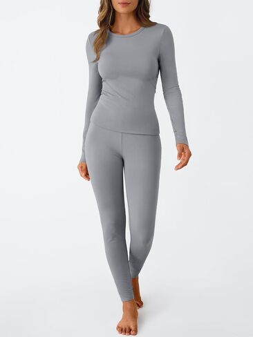 Lillusory Womens Long Johns الحرارية الحرارية الصواف الداخلية المبطنة بطماقات دافئة بيجاما وضع قمصان الملابس الشتوية 2025 in Kuwait